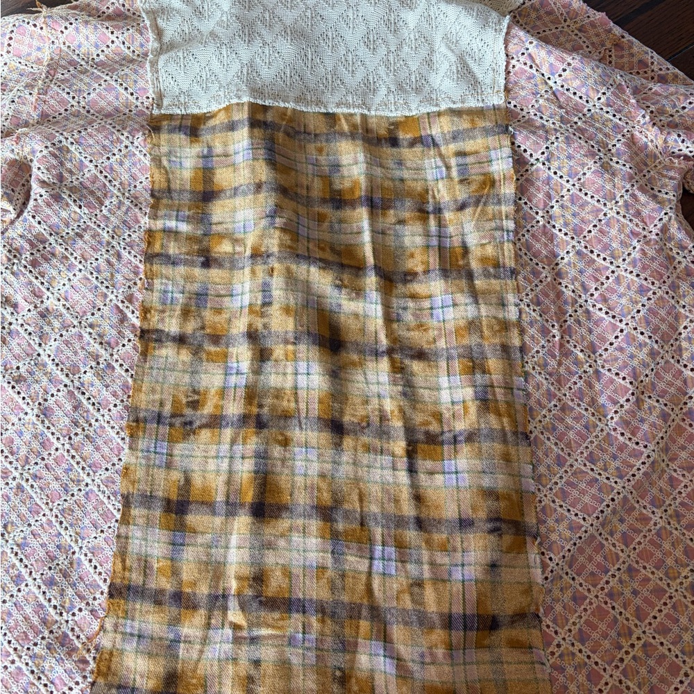 POL Patchwork Flannel Button-Up Shirt in Yellow a… - image 4